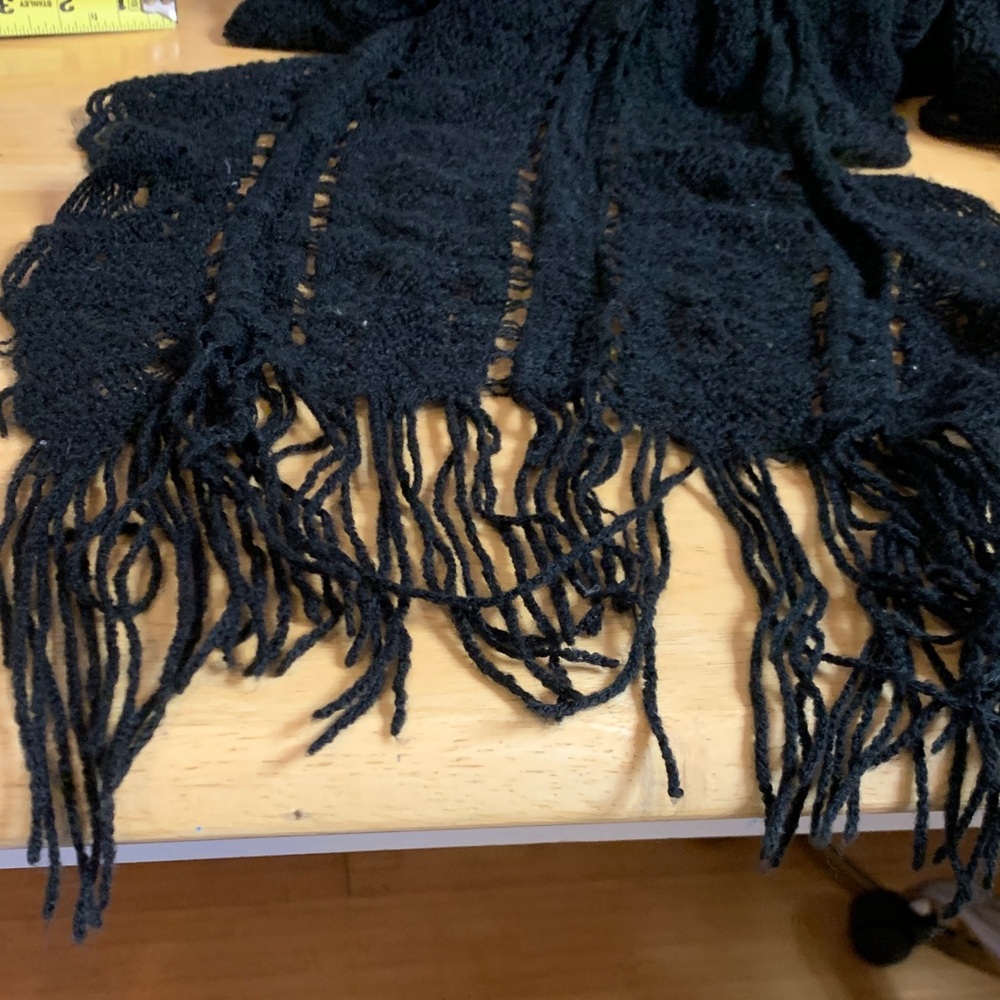 Charter Club Black Fringe Scarf